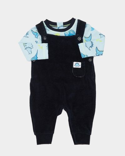 Two-piece velour rib dungaree (0-12 months)